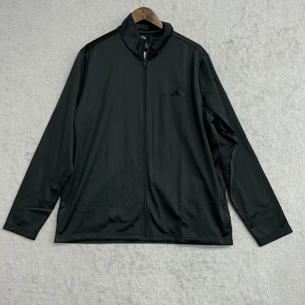 NEW Adidas Tricot  Men's XL Black Full-Zip Track Jacket G1557